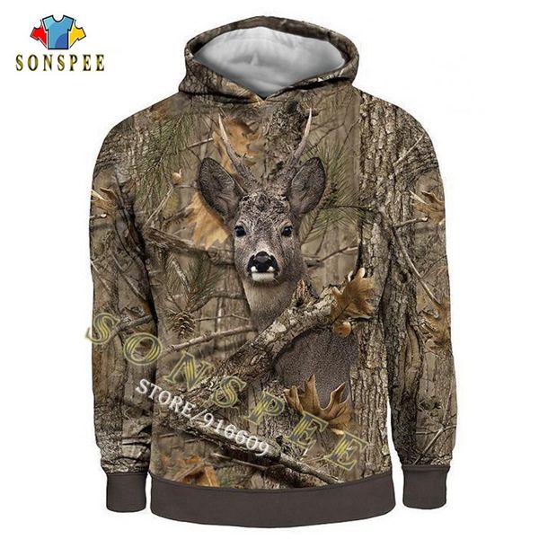 

mens designer t shirts sonspee men's hoodie camo hunting animals deer 3d hoodies women fashion streetwear hooded sweatshirt long sleeve, Black