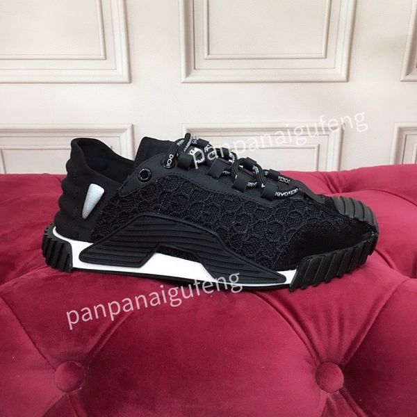 

designer sneakers wheel flat shoes women high fabric runner trainers casual shoe canvas stitching trainer, Black