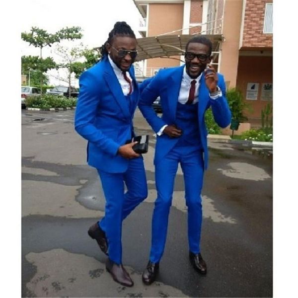 

men's suits & blazers 2021 royal blue costume homme men for wedding 3 pieces(jacket+pants+vest) terno man masculino groom mens suit bla, White;black