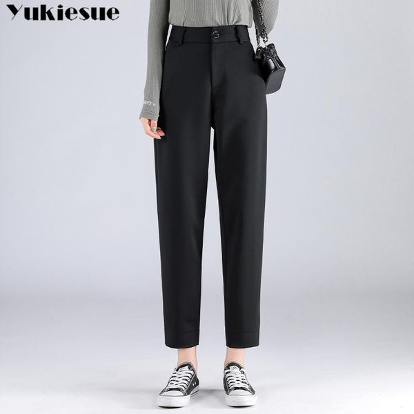 

women's pants & capris office workwear elegant 2021 winter female high waist harem for women trousers woman plus size 6xl, Black;white