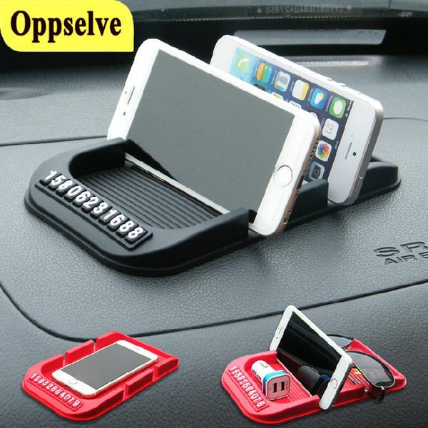 

cell phone mounts & holders large double card slot car anti-skid pad mobile holder storage rack temporary parking number plate gps stand aud