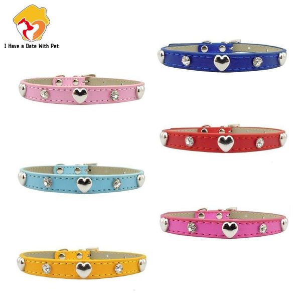 

cat collars & leads personalized collar rhinestone love decoration for small kitten dog puppy pink red blue rose yellow necklace