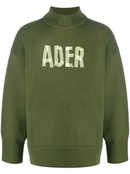 

ader 2021 solid color adhesive tape pullovers oversized hip-hop adererror pullover men women couple mock neck sweater, Black