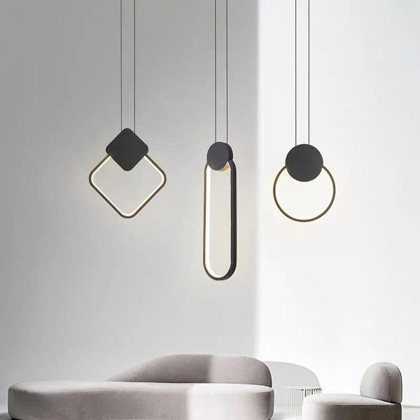 Nordic Minimalistische Seite Kronleuchter Eisen Kunst Multi Form Möbel Küche Veranda Loft Dekorative Beleuchtung Lampen Anhänger