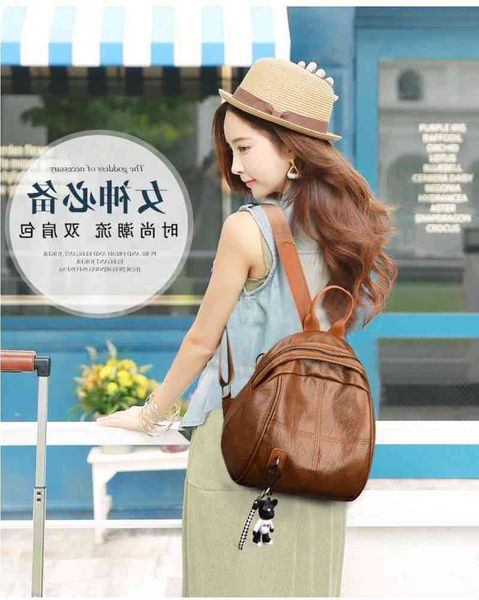 

2021 autumn and winter fashion pendant bear waterproof backpack