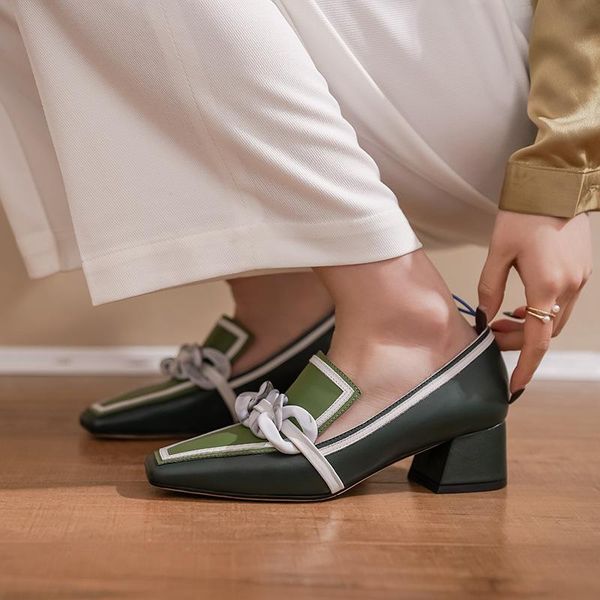 

dress shoes color matching lefu women's high heeled single, Black