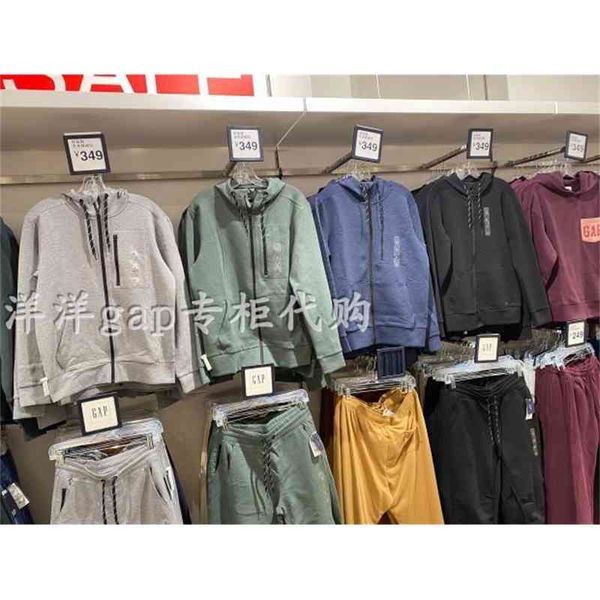 

brand hoodie gap basic simple solid color men's 608028 autumn winter new sports cardigan, Black