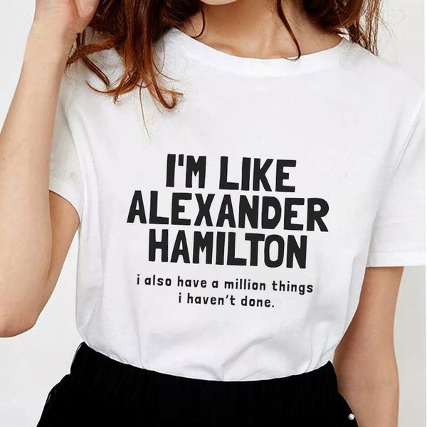 

summer fashion im like alexander womens t shirt hamilton harajuku letter printed soft cotton white women