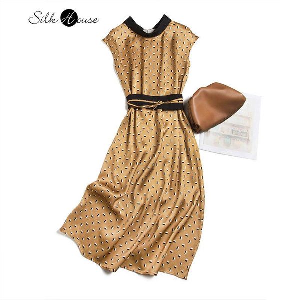 

heavyweight satin silk silky light gold small square two sides wear sleeveless dress casual dresses, Black;gray