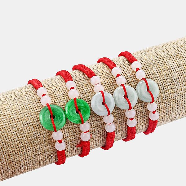 

charm bracelets 1pcs classic chinese oriental green/white stone feng shui lucky money coin bead red string ethnic bracelet, Golden;silver