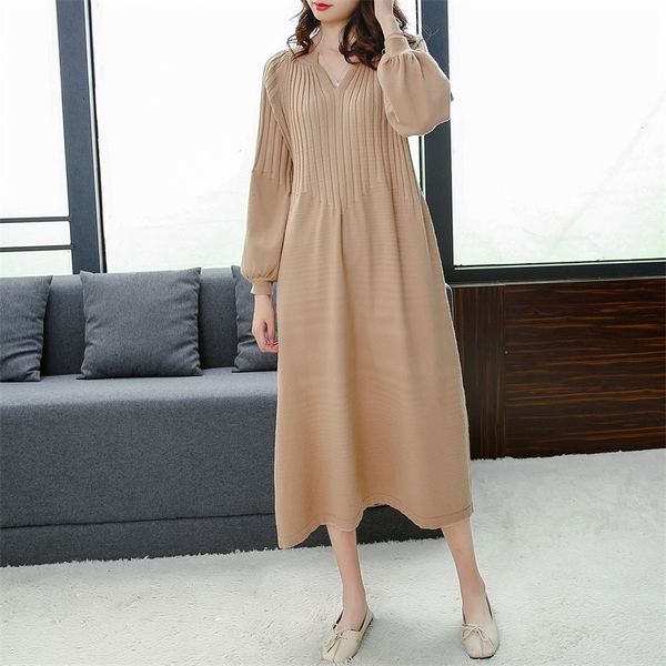 

casual dresses loose suit-dress knitting dress girls long sweater skirt 3eks, Black;gray