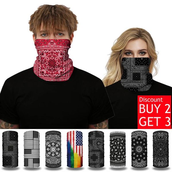 

scarves paisley printed camping windproof scarvf bike outdoor for men women bandana neck cover wraps face mask cycling headband, Blue;gray