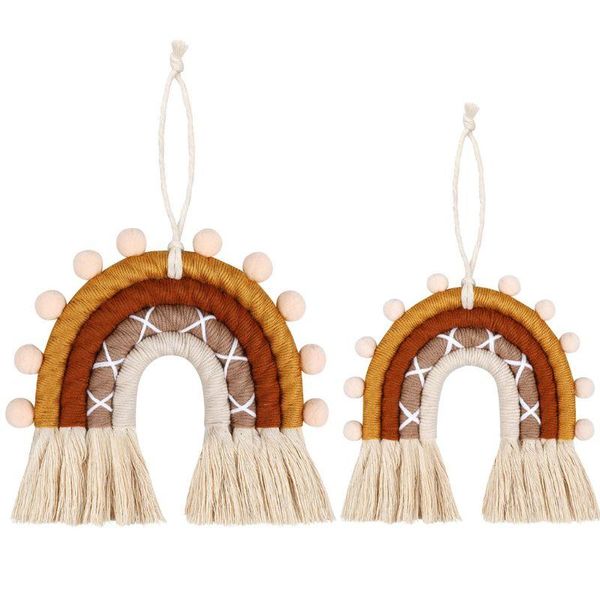 

decorative objects & figurines 449c diy rope rainbow hanging handmade weaving ornament nordic baby kids room wall decor nursery home accesso