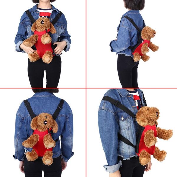

types pet carrier bag fashionable durable dog five holes backpack front chest tote net car seat covers