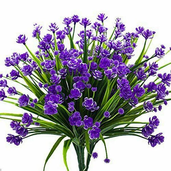 

bundles artificial flowers fake outdoor home garden decor plants uv resistant decorative & wreaths