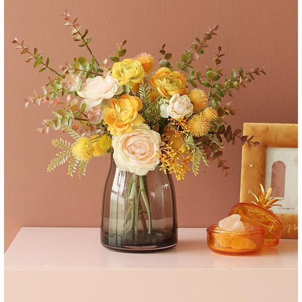 

suncho artificial flowers real touch silk faketea rose suit wedding party home decoration bouquet diy faux flower decorative & wreaths