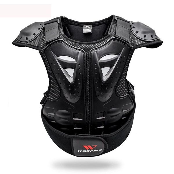 

children chest guard motorcycle cycling vest jacket protector back support for riding skateboarding, Black;blue