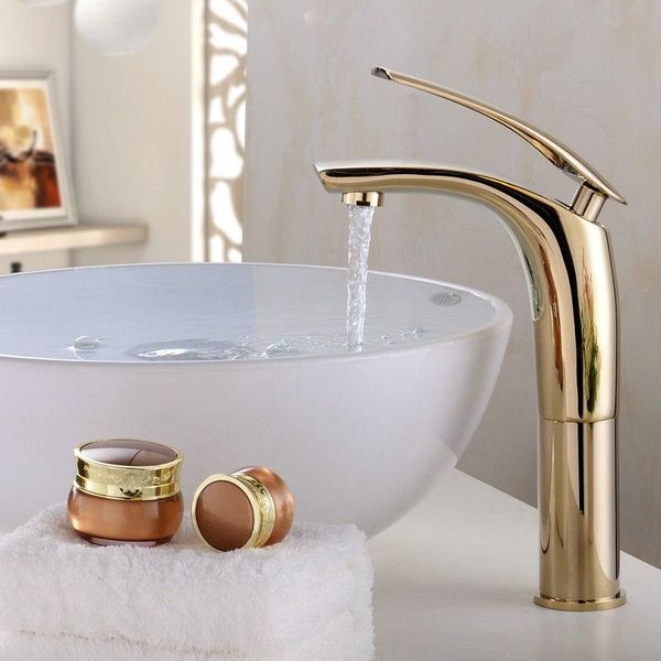 

bathroom basin faucets solid brass sink mixer taps & cold unique design single handle gold/black/chrome