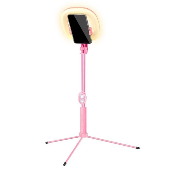 

wireless bluetooth selfie stick led with ring fill light extendable handheld monopod live tripod for smartphone monopods