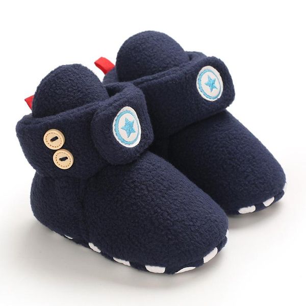 

solid color fleece baby first walkers sof sole infant toddler boots thick autumn winter booties footwears