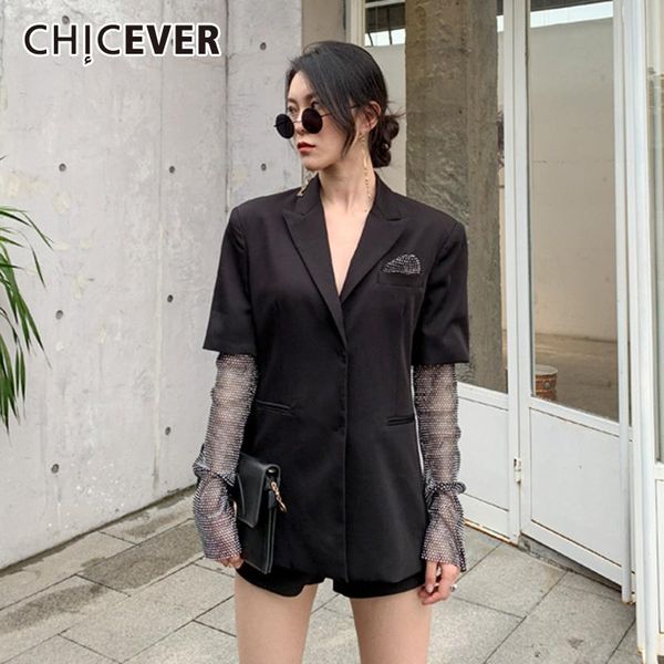 

designer blazers for women notched collar long sleeve patchwork plus size loose black coat female 2021 fall clothes women's suits &, White;black