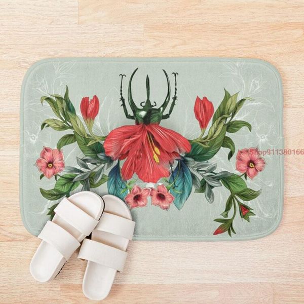 

mat blooming bug anti slip bath bathroom carpet rug 3d printed water absorption living room mats