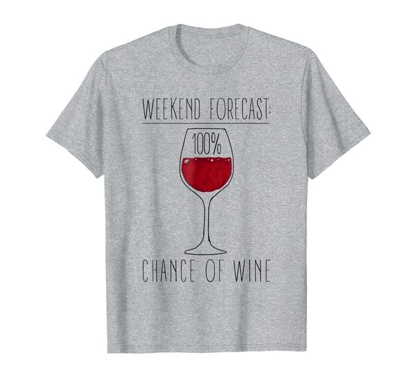 

Funny Wine T Shirt 100% Chance of Wine, Mainly pictures