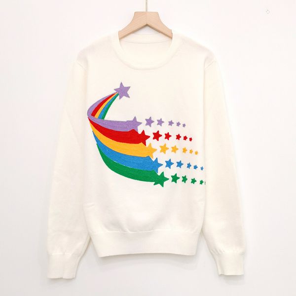 

1219 2022 runway autumn brand same style sweater pullover long sleeve crew neck black white fashion womens clothes womens jinniu, White;black