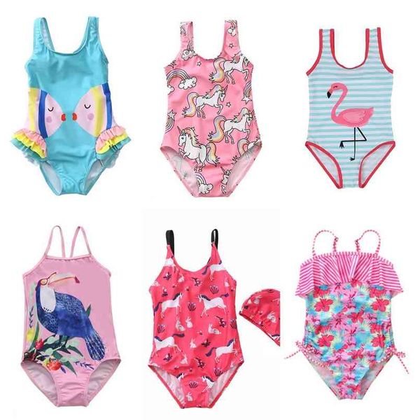 Swimwear de verão de roupa de banho infantil Uma peça infantil meninas moda dos desenhos animados biquíni crianças nadar praia desgaste princesa saia roupas venda g54ifaf