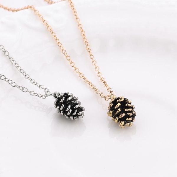 

chains creative simple pine nut plant specimen necklace & pendants for women personality acorn pinecone jewelry accessories, Silver