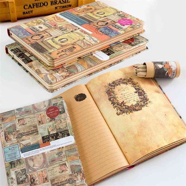 Notebook creativo portatile Retro Journal Drawing Exquisite Diary Book Aspetto unico Design Lavoro d'ufficio 210611