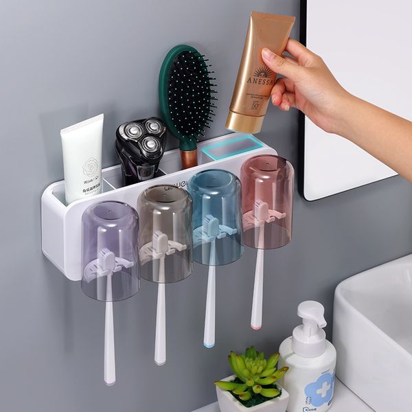 

toothbrush tooth holder non perforated mouthwash cup wall mounted toilet dental set
