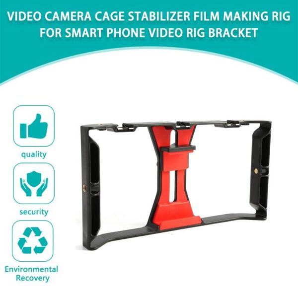 

cell phone mounts & holders video camera cage handheld stabilizer film making rig for smartphone hand grip bracket mobile