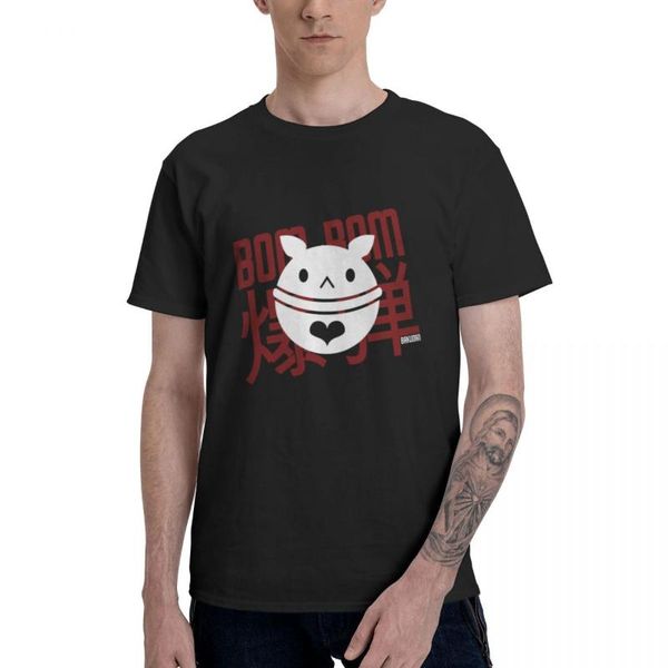 

men's t-shirts bom bakudan printed oversized men t shirt camiseta hombre goth tee streetwear, White;black