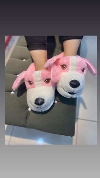 

slippers 2021 winter women furry soft plush faux fur shoes indoor ladies platform sandalias closed toe fluffy home slides, Black