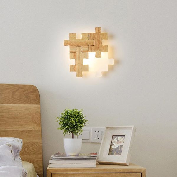 

wall lamps modern minimalist real wood for bedside study dining room corridor hall warm home decoration sconce lights fixtures