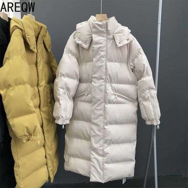 

women winter coat parkas korean coats thick long 211021, Black