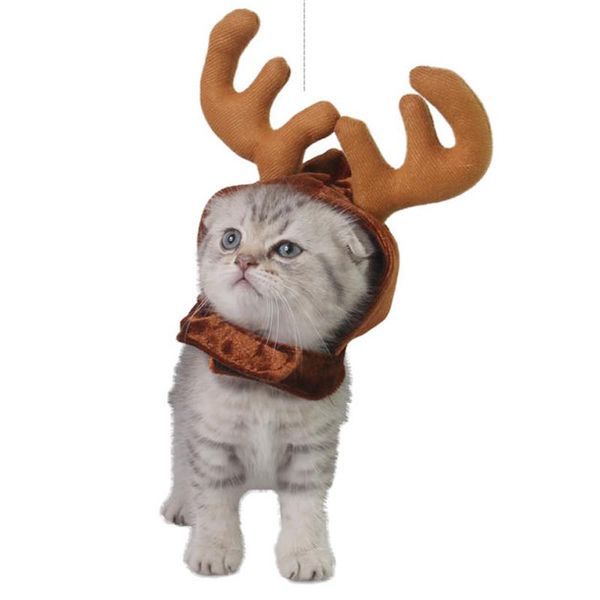 

dog apparel christmas pet cute reindeer costume hat for cat and small