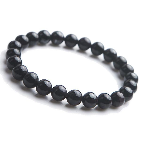 

beaded, strands men and women jewelry bracelet natural purple sugilite crystal gems stone stretch round bead, Black