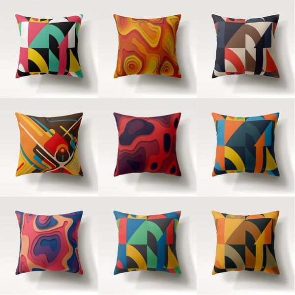 

cushion/decorative pillow 45*45cm cushion cover three-dimensional geometric pattern polyester throw cases for sofa car coffee home decor pil
