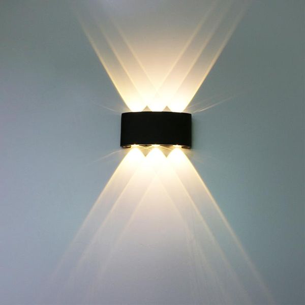 Lampada da parete Lampade a LED da 6 W Luci da esterno impermeabili Up Down Sconce da interno per illuminazione delle scale del corridoio del comodino del soggiorno