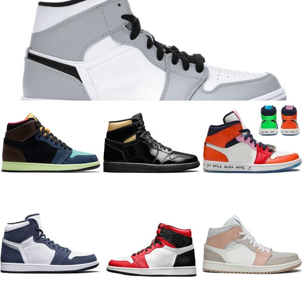 

with box jumpman 1 1s high og basketball shoes for men metallic gold chicago black toe satin snake women trainers sport sneakersu471