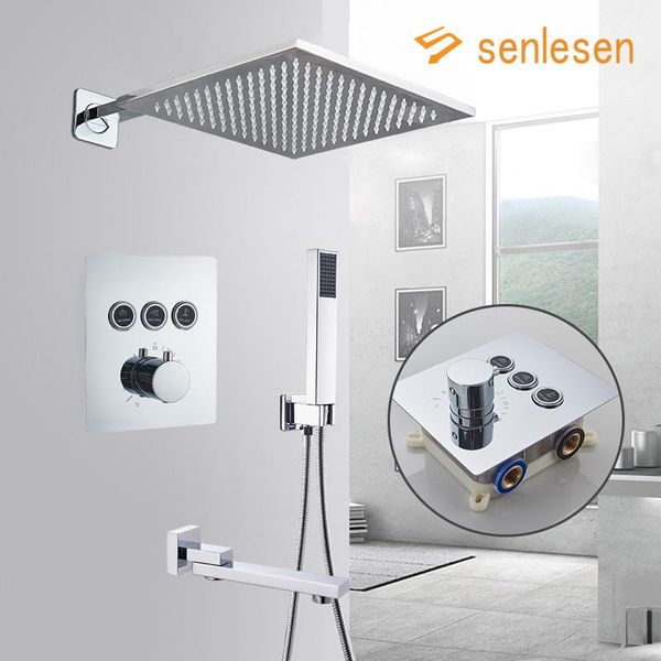 

bathroom shower sets senlesen chrome set 2/3 ways brass wall mounted mixer tap rainfall head 360Â° rotate faucet
