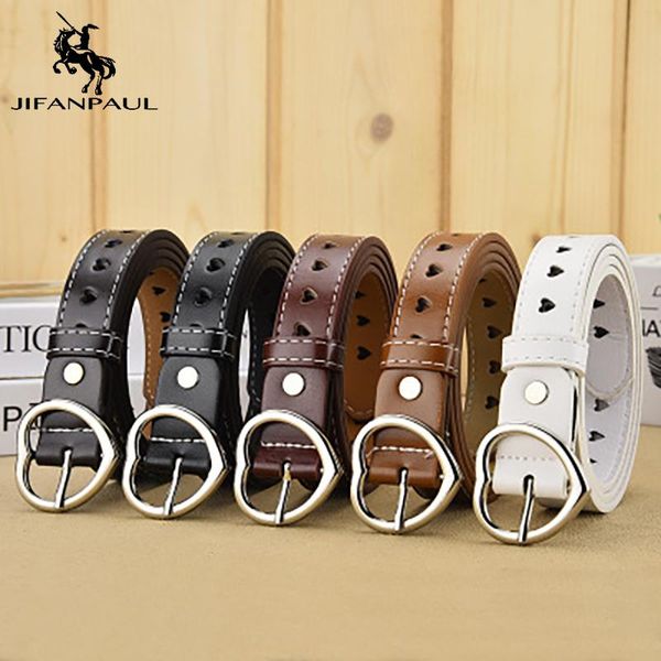 

belts a001 love hollow belt heart-shaped ladies perforated decoration all-match jeans for women, Black;brown