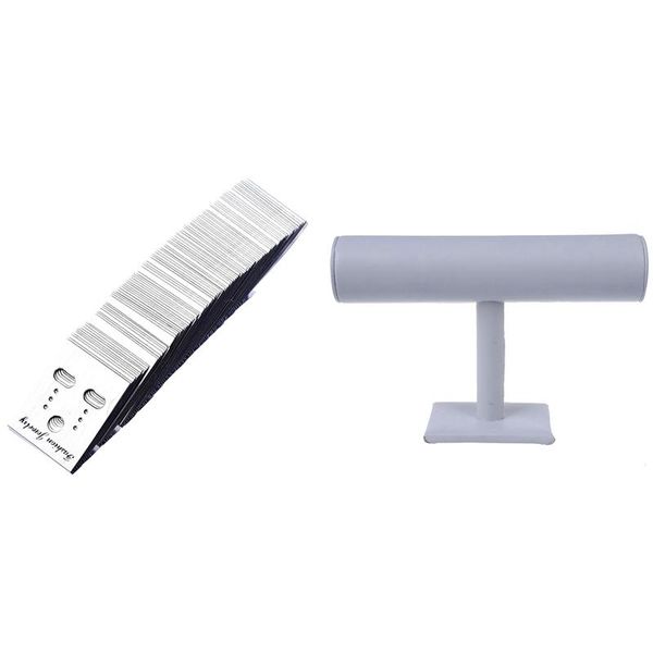 

jewelry pouches, bags bracelet white display rack stand holder 10x6inch with 100 x plastic 4x3cm earring, Pink;blue