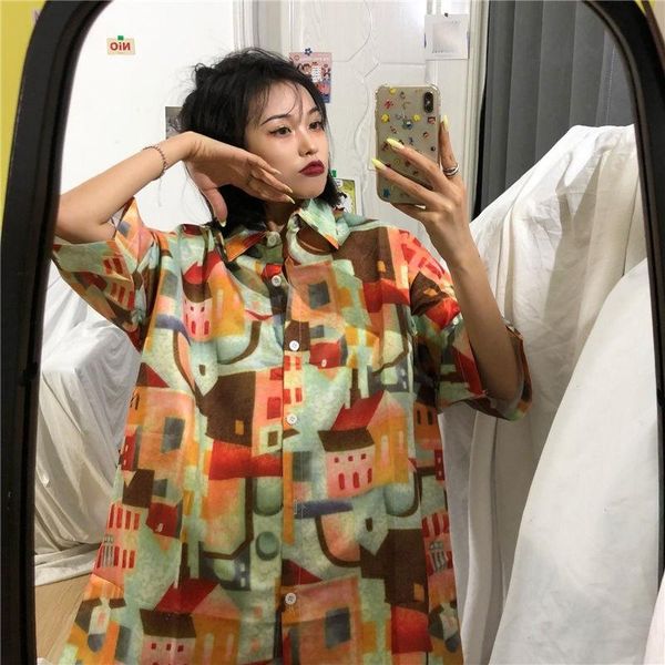 

women's blouses & shirts nicemix tiktok blouse women wild short sleeve kpop plus size clothing korean summer vintage 2021 womens, White