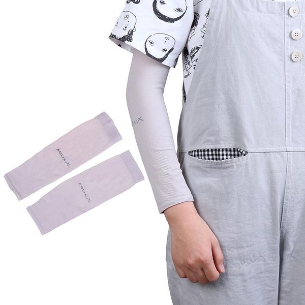 

1pairs cooling arm sleeves cover cycling running uv sun protection outdoor men polyester cool for hide tattoos elbow & knee pads, Black;gray