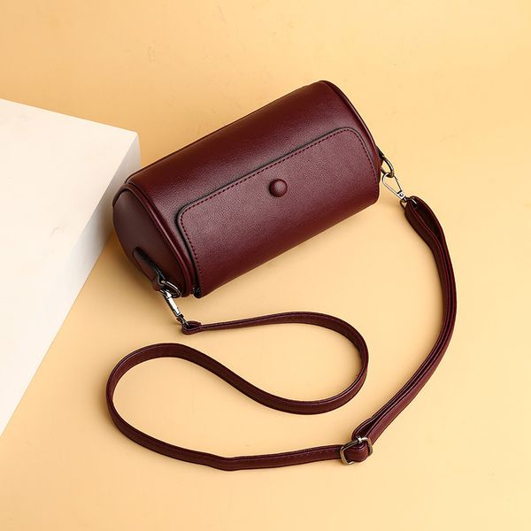 

small women's 2021 new trendy cylinder versatile boston single shoulder messenger bag atmospheric fashion pillow