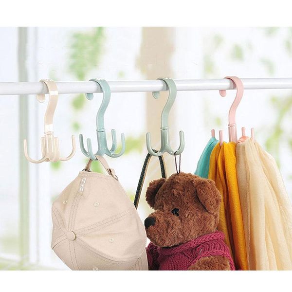 

hooks & rails 4 plastic handbag clothes ties bag holder shelf organizer 360 degrees rotated belt closet hanger hanging rack storage tool