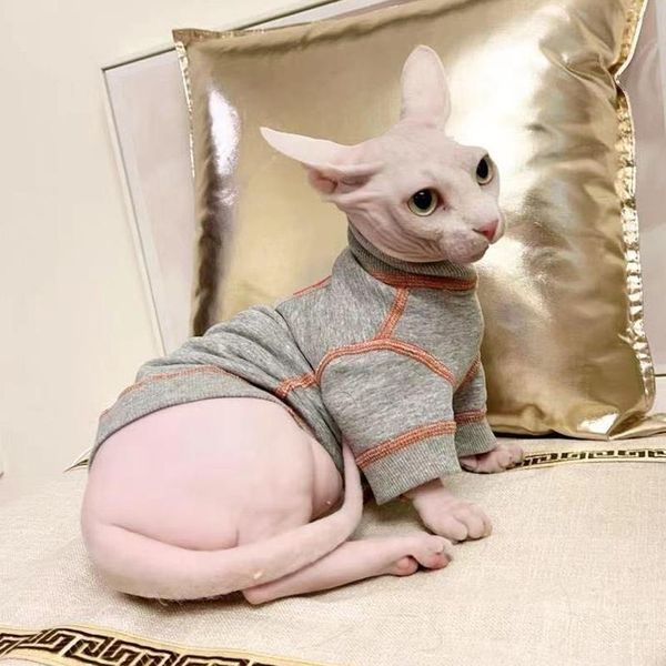 

cat costumes sphynx hairless cats vest turtleneck clothing, breathable adorable wear shirt clothes, cat's pajamas jumpsuit for